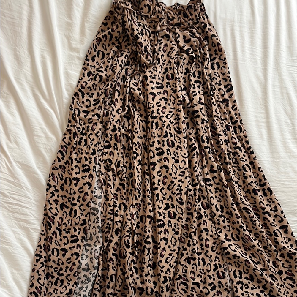 Leopard Print wide leg pant